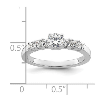 14K White Gold Simulated Diamond Engagement Ring