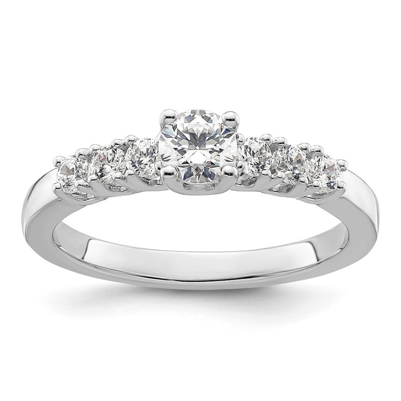 14K White Gold Simulated Diamond Engagement Ring