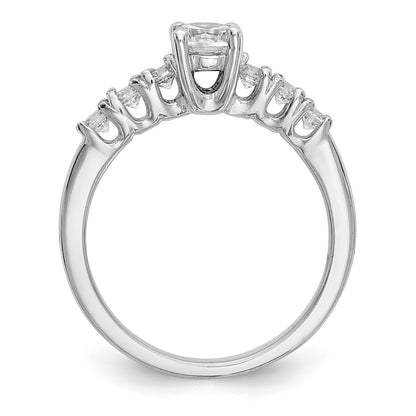 14K White Gold Simulated Diamond Engagement Ring
