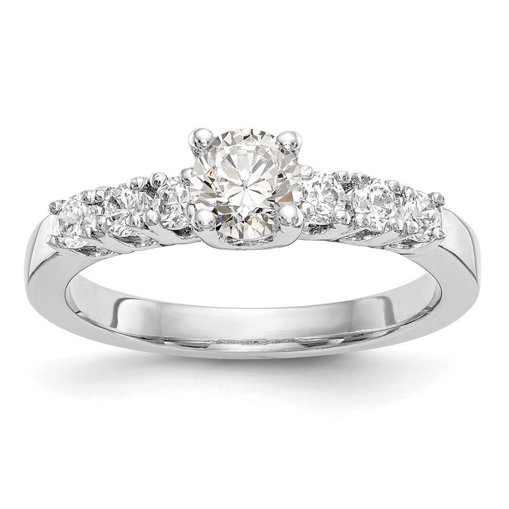 14K White Gold Simulated Diamond Engagement Ring