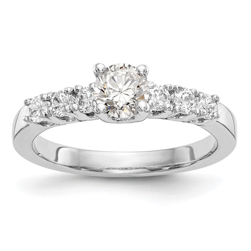 14K White Gold Simulated Diamond Engagement Ring
