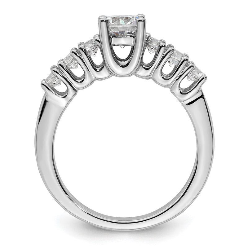 14K White Gold Simulated Diamond Engagement Ring