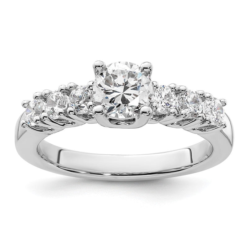 14K White Gold Simulated Diamond Engagement Ring