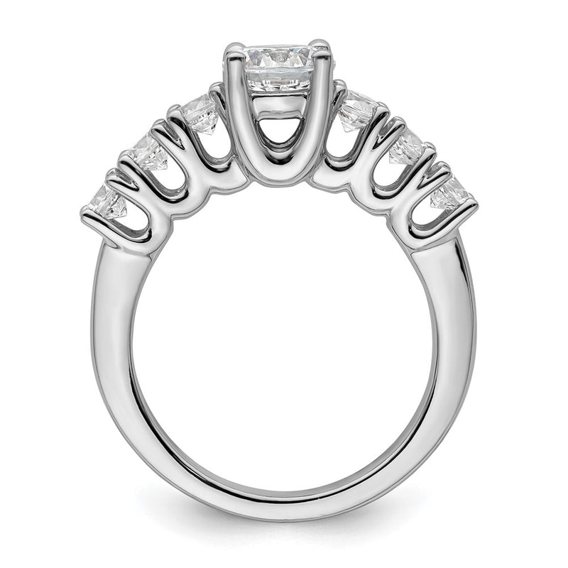 14K White Gold Simulated Diamond Engagement Ring