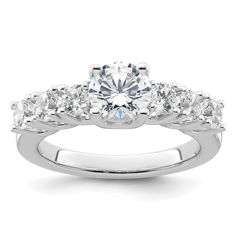 14K White Gold Simulated Diamond Engagement Ring