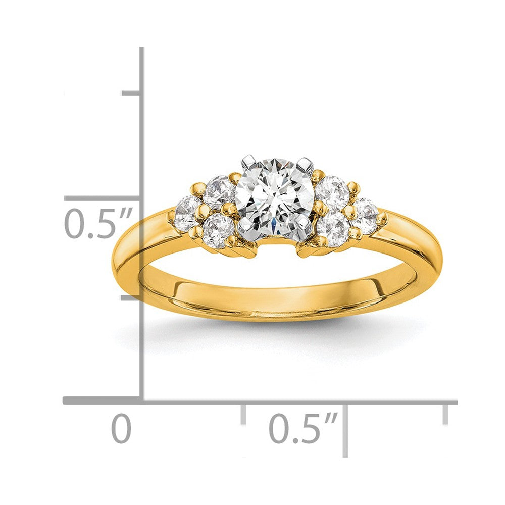 14k Yellow Gold Lab Grown Diamond VS/SI FGH Peg Semi-mount Engagement Ring