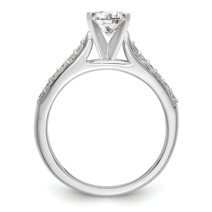 14K White Gold Peg Set 1/4 Carat Diamond Semi Mount Engagement Ring