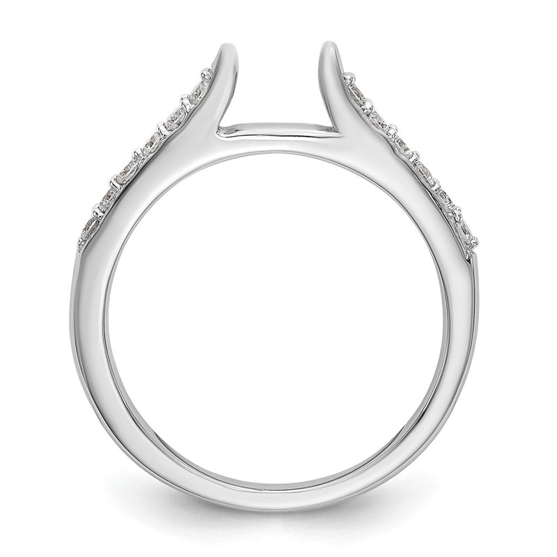14K White Gold Peg Set 1/4 Carat Diamond Semi Mount Engagement Ring