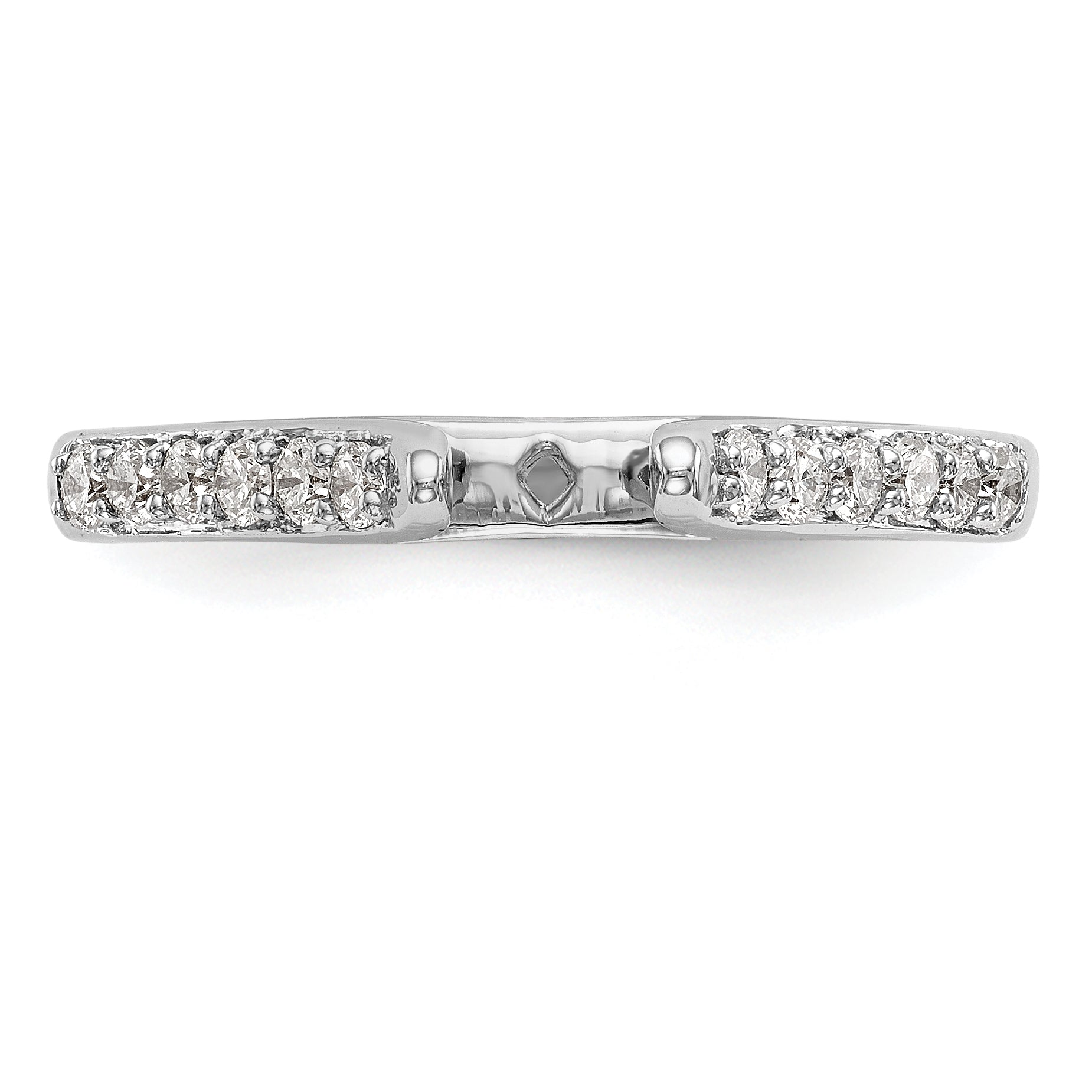 14K White Gold Peg Set 1/4 Carat Diamond Semi Mount Engagement Ring