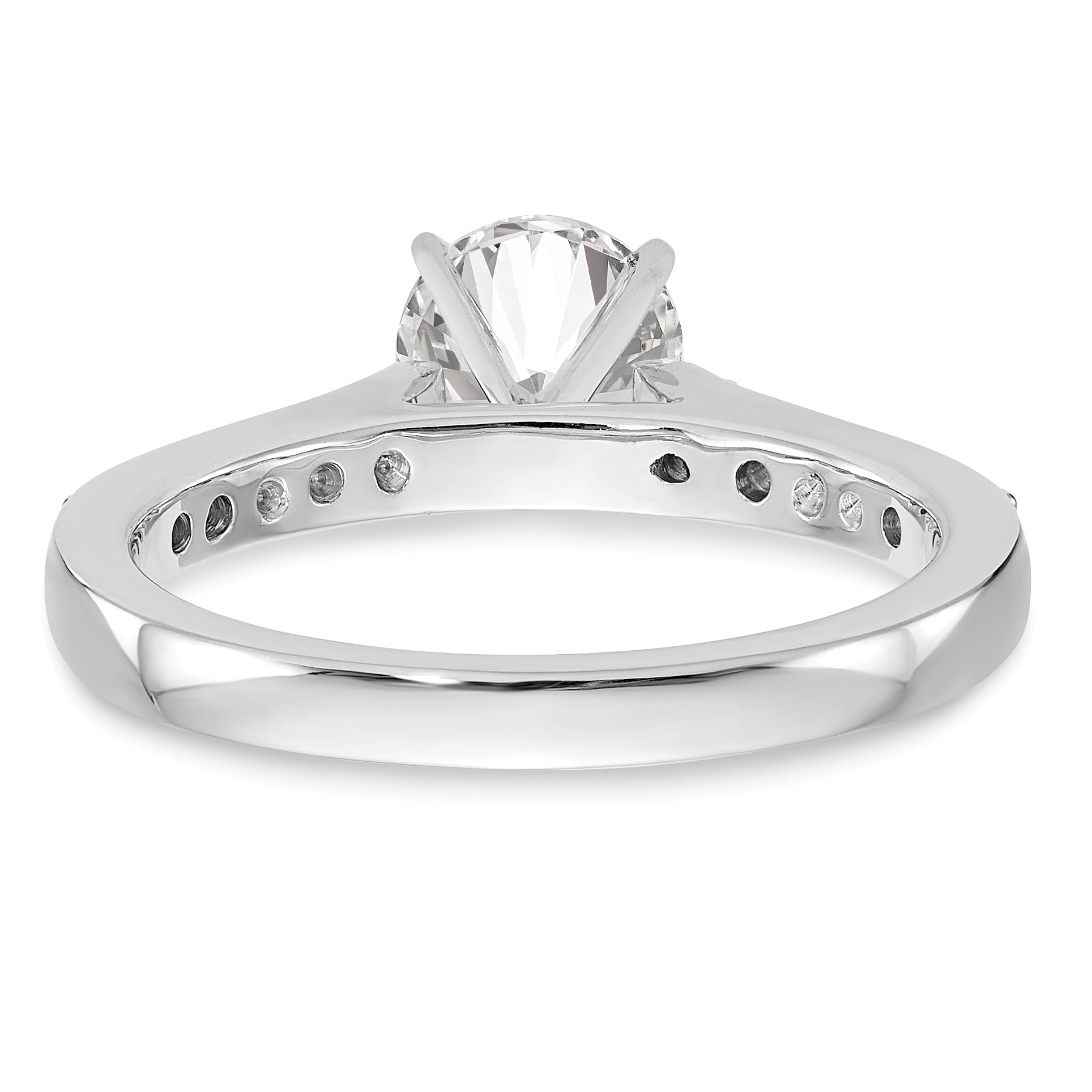 14K White Gold Peg Set 1/4 Carat Diamond Semi Mount Engagement Ring