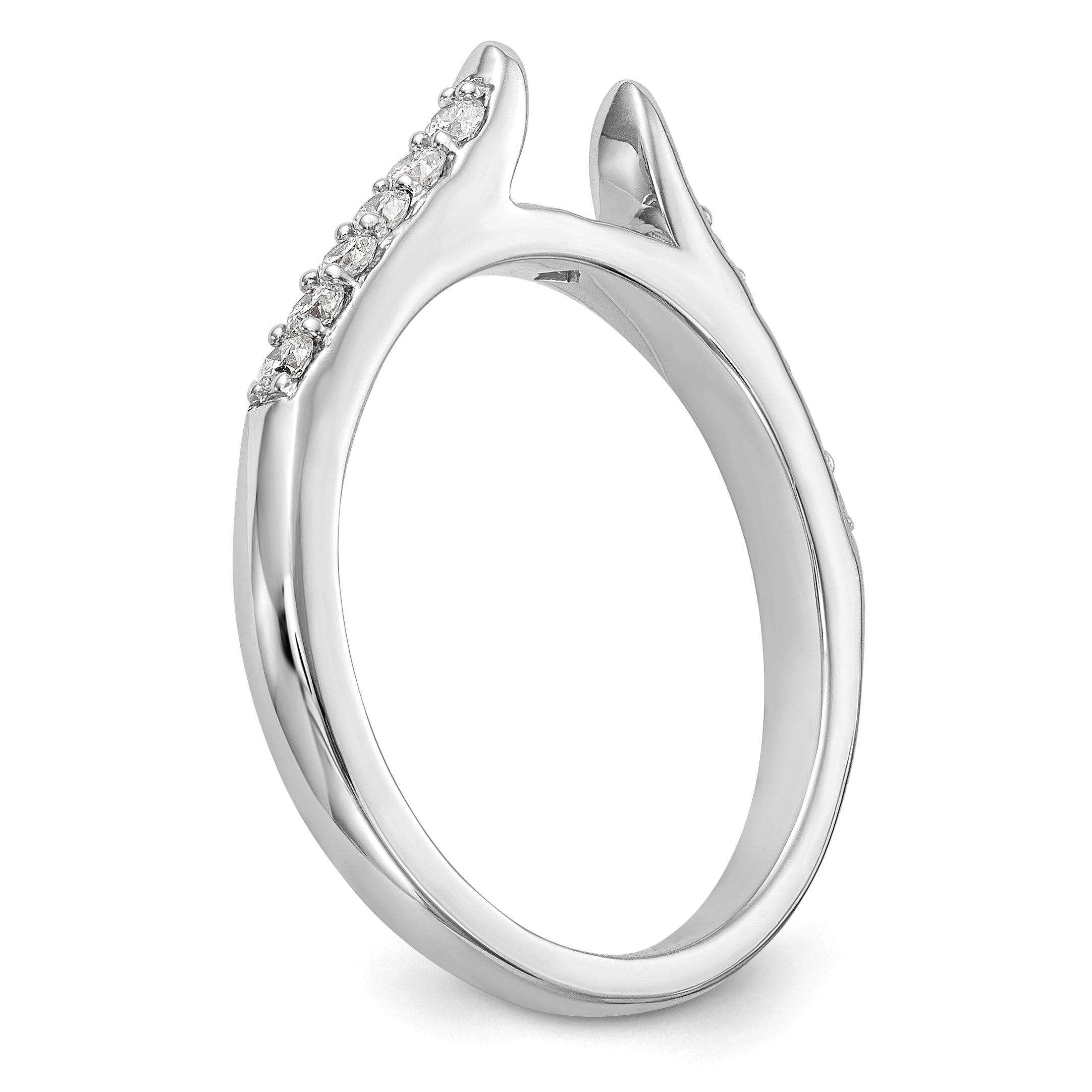 14K White Gold Peg Set 1/4 Carat Diamond Semi Mount Engagement Ring