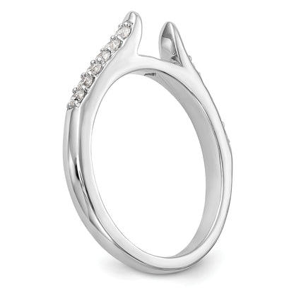 14K White Gold Peg Set 1/4 Carat Diamond Semi Mount Engagement Ring