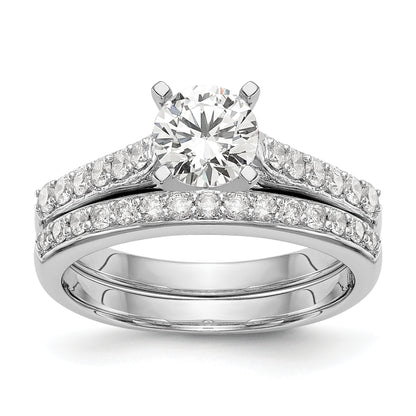 14K White Gold Peg Set 1/4 Carat Diamond Semi Mount Engagement Ring