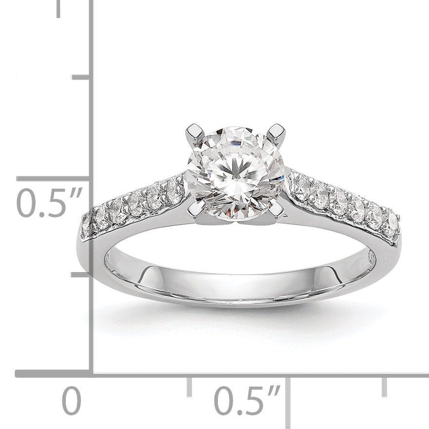 14K White Gold Peg Set 1/4 Carat Diamond Semi Mount Engagement Ring