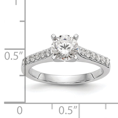 14K White Gold Peg Set 1/4 Carat Diamond Semi Mount Engagement Ring