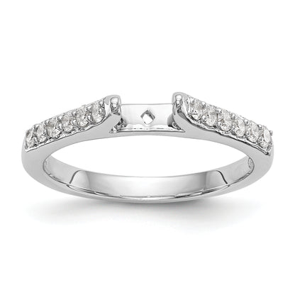 14K White Gold Peg Set 1/4 Carat Diamond Semi Mount Engagement Ring