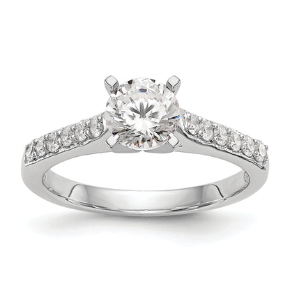 14K White Gold Peg Set 1/4 Carat Diamond Semi Mount Engagement Ring