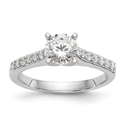 14K White Gold Peg Set 1/4 Carat Diamond Semi Mount Engagement Ring