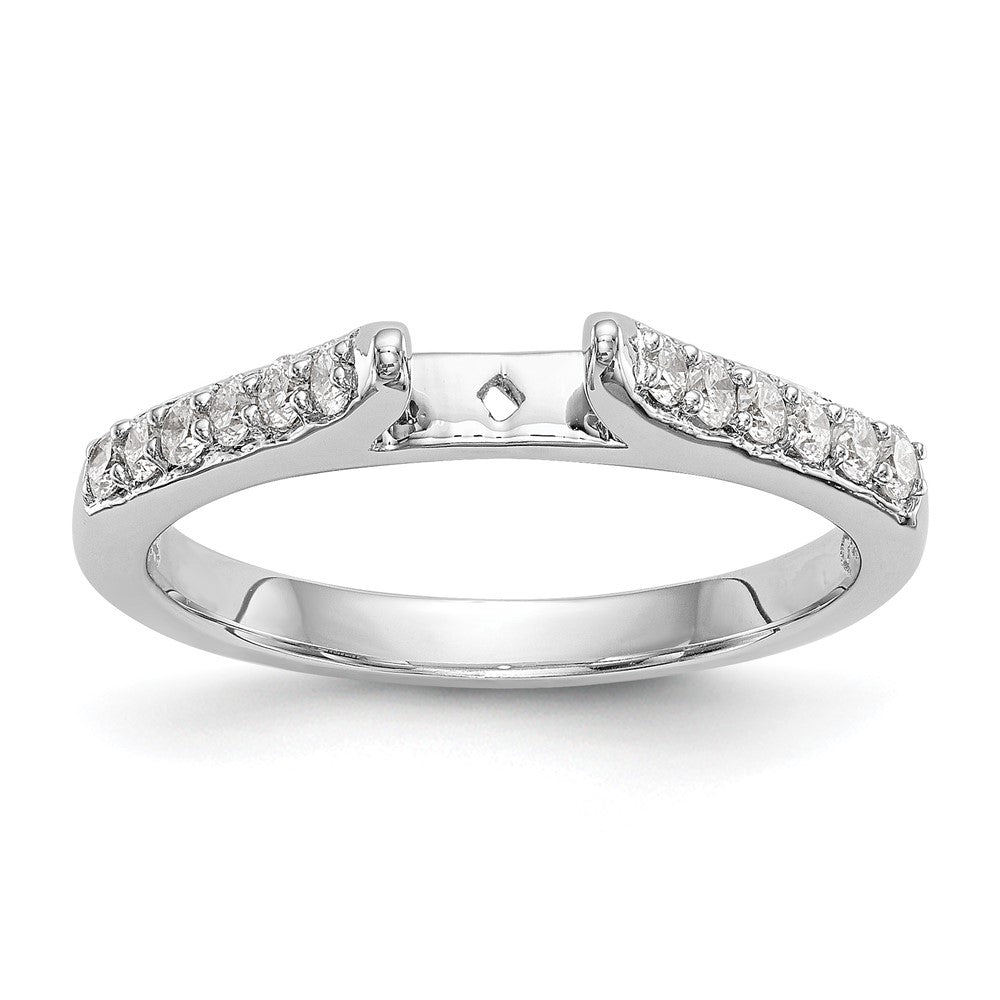 14K White Gold Peg Set 1/4 Carat Diamond Semi Mount Engagement Ring