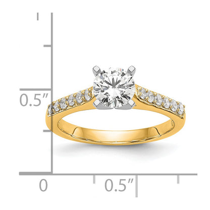14k Yellow Gold Two Tone 1/4 Ct. Lab Grown Diamond VS/SI+ G+ Semi Mount Peg Set Engagement Ring