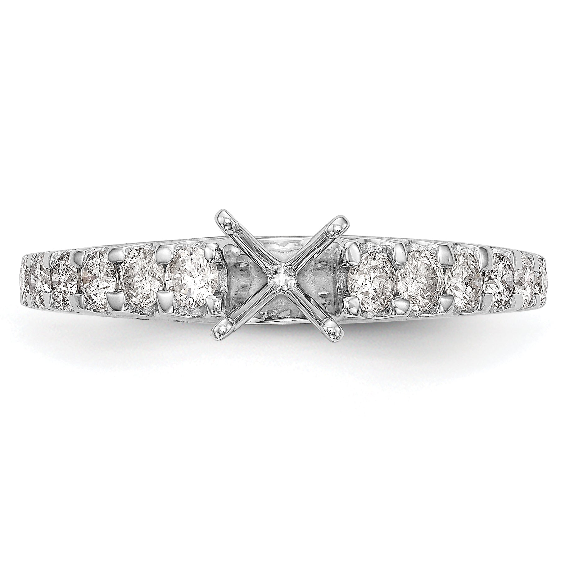 14k White Gold 1/2 Ct. Lab Grown Diamond VS/SI+ G+ Peg Set Engagement Ring