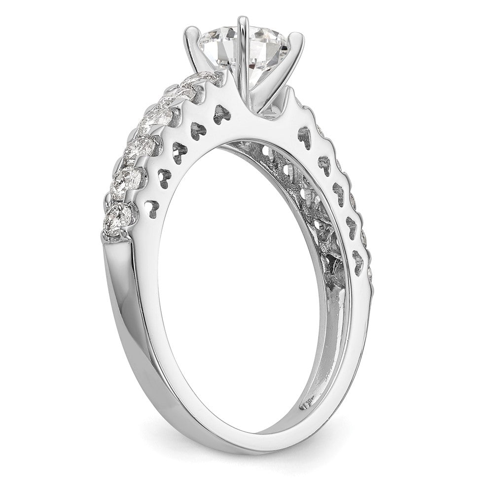 14k White Gold 1/2 Ct. Lab Grown Diamond VS/SI+ G+ Peg Set Engagement Ring