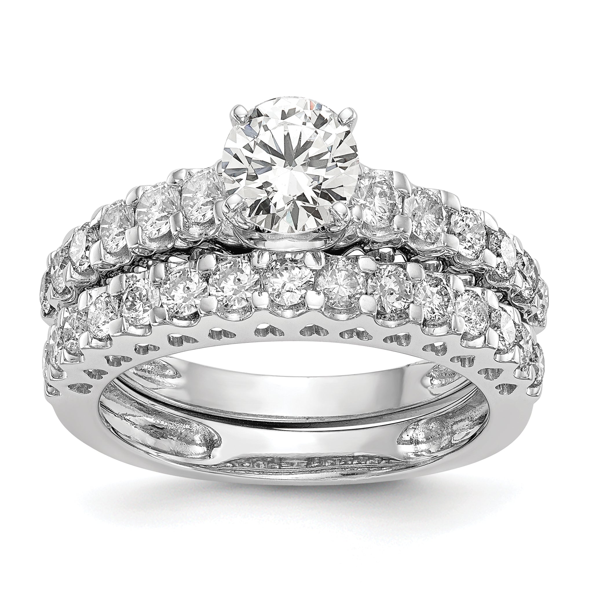 14k White Gold 1/2 Ct. Lab Grown Diamond VS/SI+ G+ Peg Set Engagement Ring