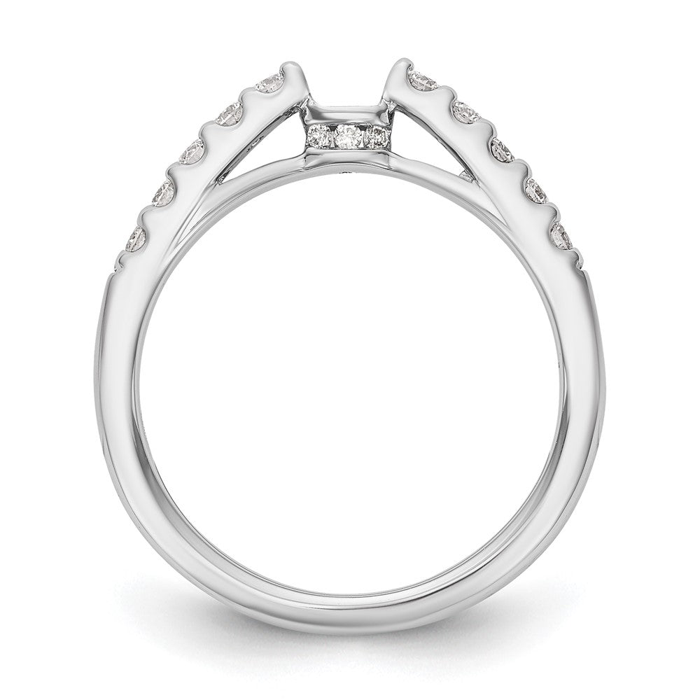 14K White Gold Peg Set 1/3 Carat Diamond Semi Mount Engagement Ring
