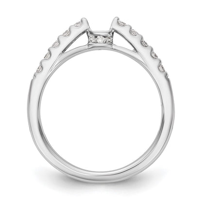 14K White Gold Peg Set 1/3 Carat Diamond Semi Mount Engagement Ring
