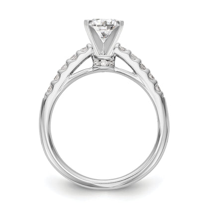 14K White Gold Peg Set 1/3 Carat Diamond Semi Mount Engagement Ring