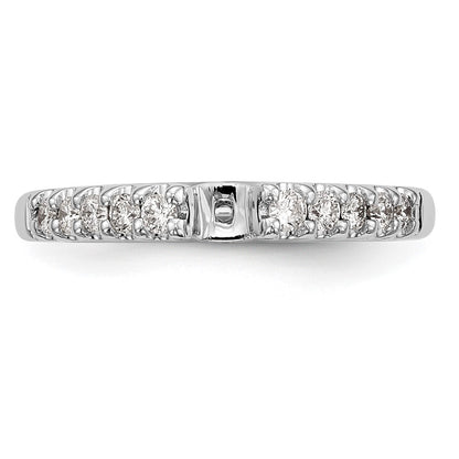 14K White Gold Peg Set 1/3 Carat Diamond Semi Mount Engagement Ring