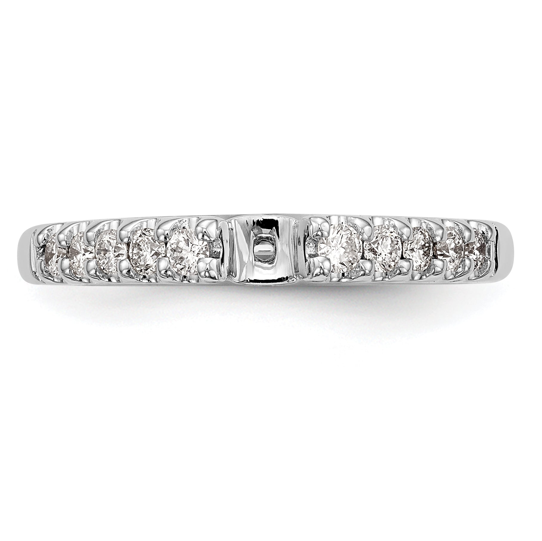 14K White Gold Peg Set 1/3 Carat Diamond Semi Mount Engagement Ring