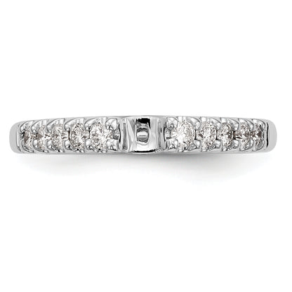 14K White Gold Peg Set 1/3 Carat Diamond Semi Mount Engagement Ring