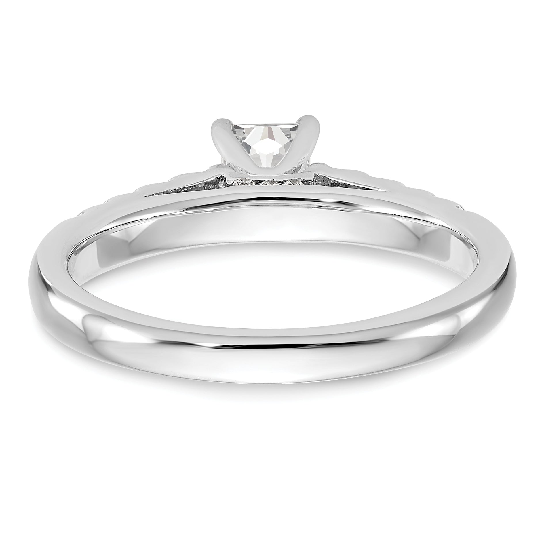 14K White Gold Peg Set 1/3 Carat Diamond Semi Mount Engagement Ring
