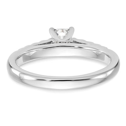 14K White Gold Peg Set 1/3 Carat Diamond Semi Mount Engagement Ring