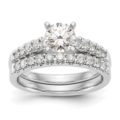 14K White Gold Peg Set 1/3 Carat Diamond Semi Mount Engagement Ring