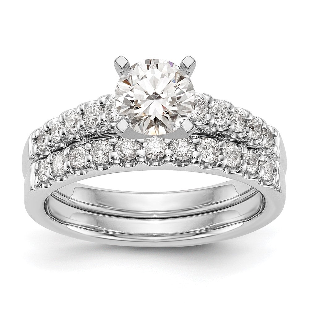 14K White Gold Peg Set 1/3 Carat Diamond Semi Mount Engagement Ring