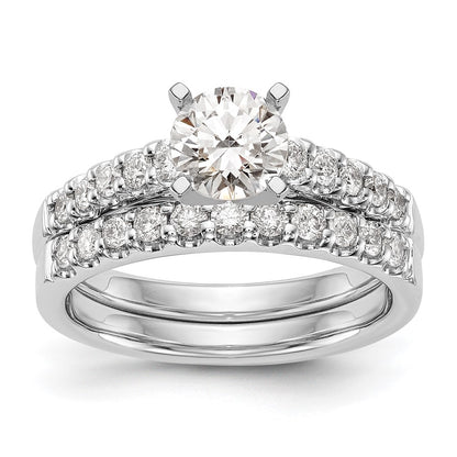 14K White Gold Peg Set 1/3 Carat Diamond Semi Mount Engagement Ring