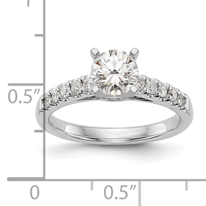 14K White Gold Peg Set 1/3 Carat Diamond Semi Mount Engagement Ring