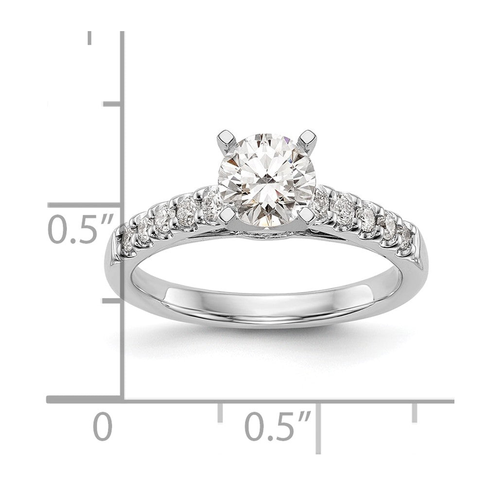 14K White Gold Peg Set 1/3 Carat Diamond Semi Mount Engagement Ring