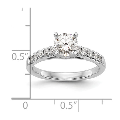 14K White Gold Peg Set 1/3 Carat Diamond Semi Mount Engagement Ring