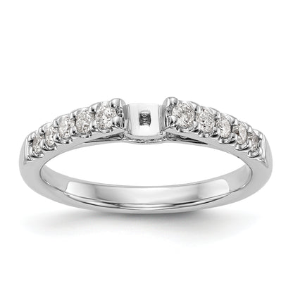 14K White Gold Peg Set 1/3 Carat Diamond Semi Mount Engagement Ring