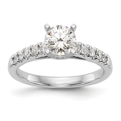 14K White Gold Peg Set 1/3 Carat Diamond Semi Mount Engagement Ring