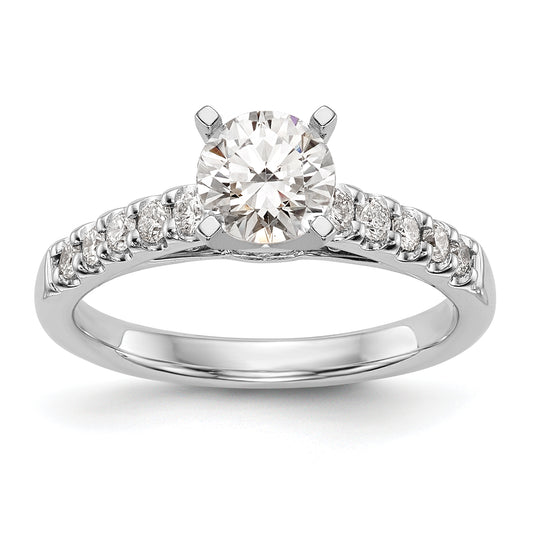 14K White Gold Peg Set 1/3 Carat Diamond Semi Mount Engagement Ring