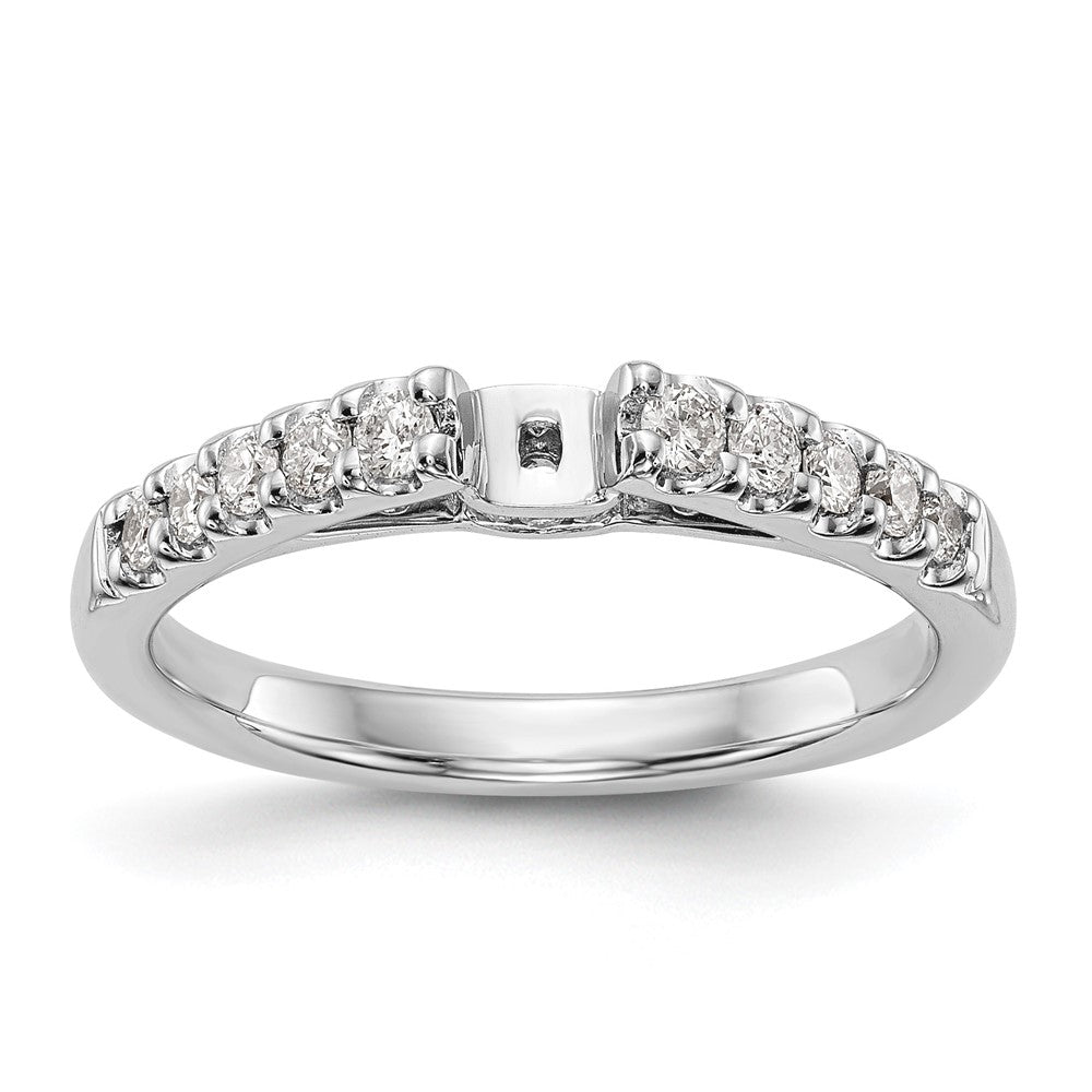 14K White Gold Peg Set 1/3 Carat Diamond Semi Mount Engagement Ring