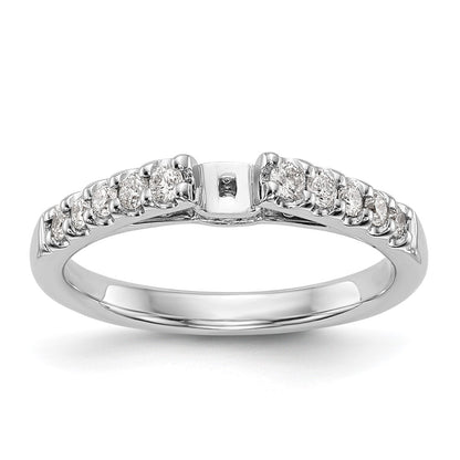 14K White Gold Peg Set 1/3 Carat Diamond Semi Mount Engagement Ring