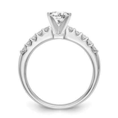 14K White Gold Peg Set 1/4 Carat Diamond Semi Mount Engagement Ring