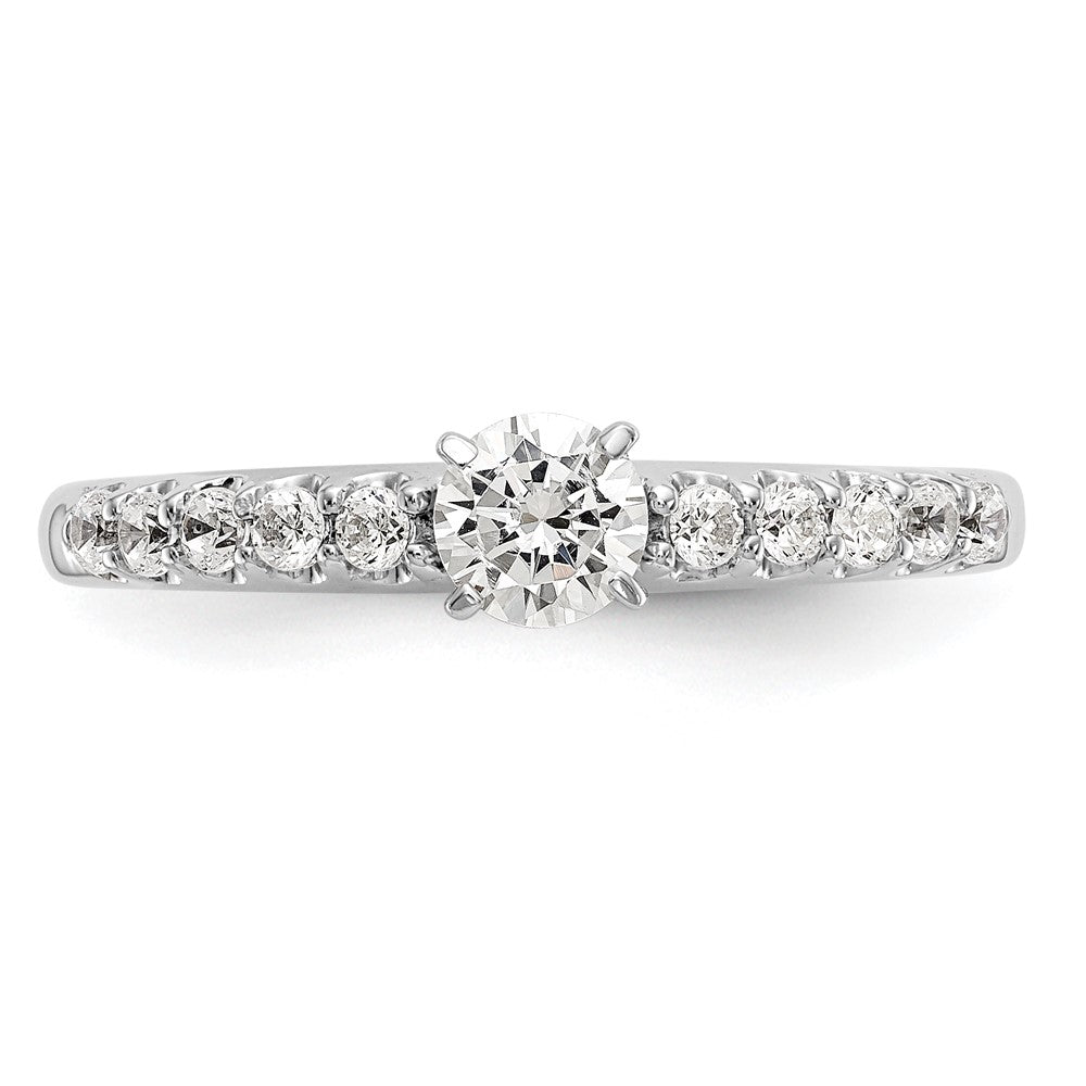 14K White Gold Peg Set 1/4 Carat Diamond Semi Mount Engagement Ring