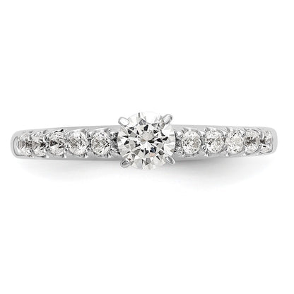 14K White Gold Peg Set 1/4 Carat Diamond Semi Mount Engagement Ring