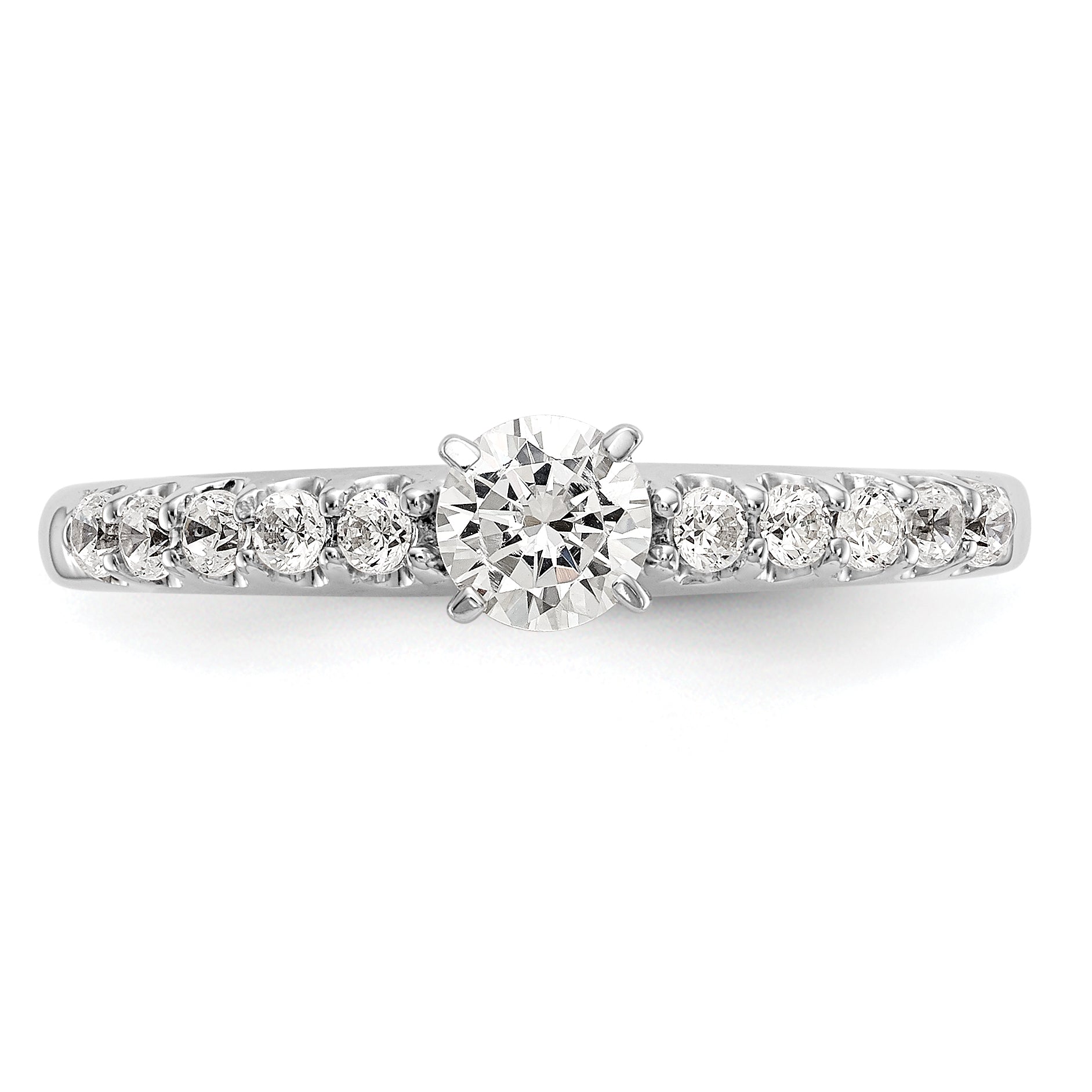 14K White Gold Peg Set 1/4 Carat Diamond Semi Mount Engagement Ring